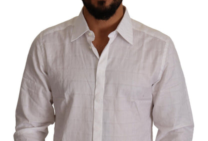 Dolce & Gabbana White GOLD Cotton Slim Fit Dress Formal Shirt by Dolce & Gabbana