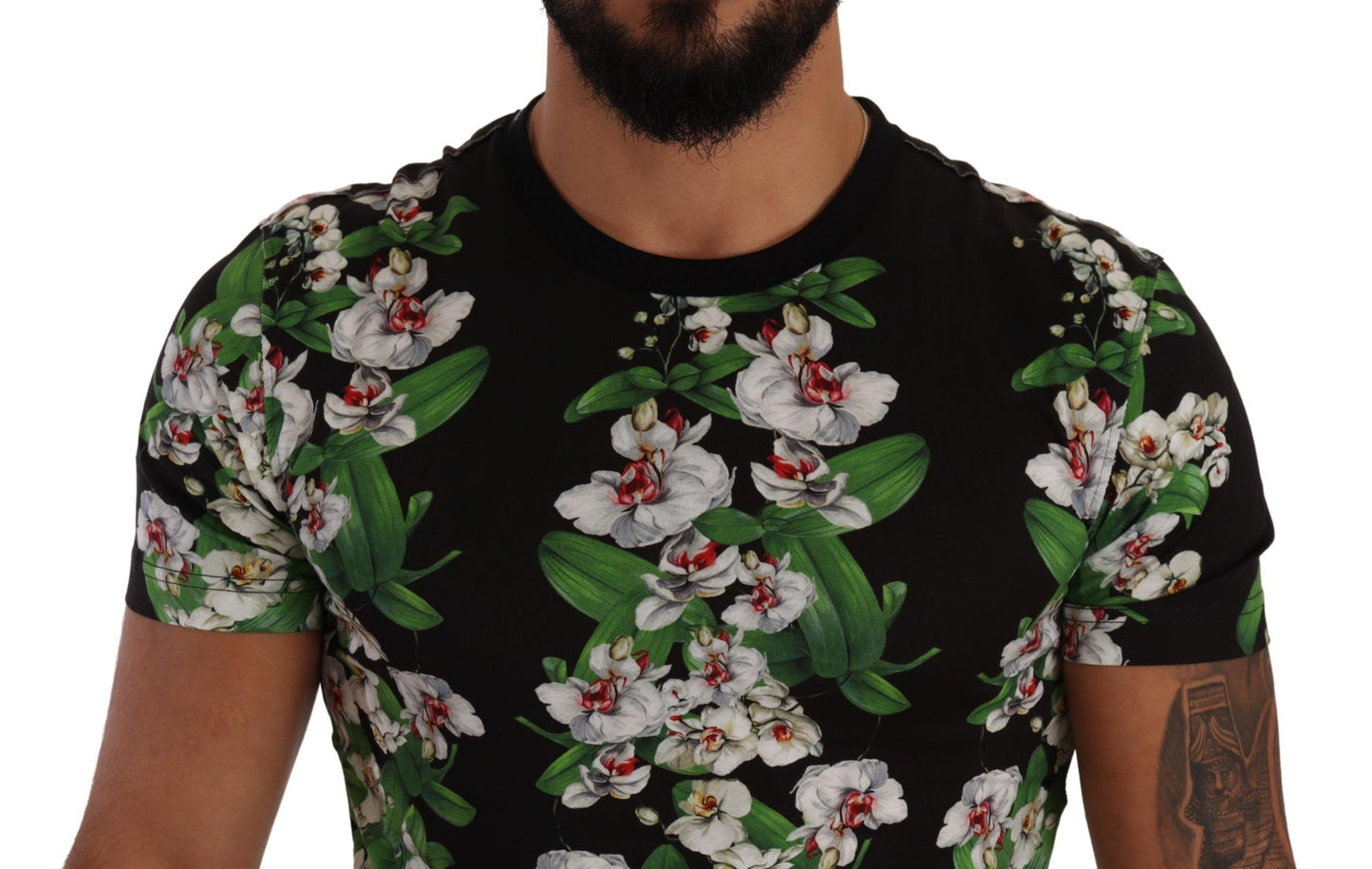 T-shirt ras du cou élégant à fleurs Dolce &amp; Gabbana pour homme