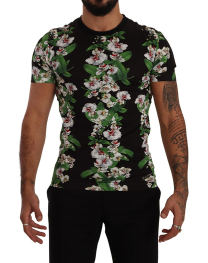 T-shirt ras du cou élégant à fleurs Dolce &amp; Gabbana pour homme