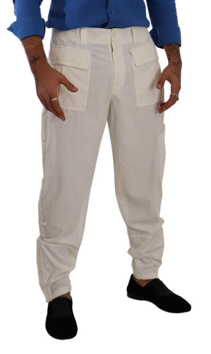 Pantalon cargo élégant Dolce &amp; Gabbana blanc cassé - Coupe classique