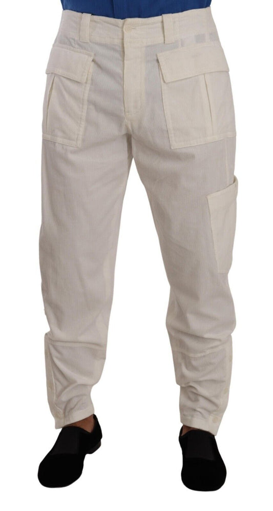 Pantalon cargo élégant Dolce &amp; Gabbana blanc cassé - Coupe classique