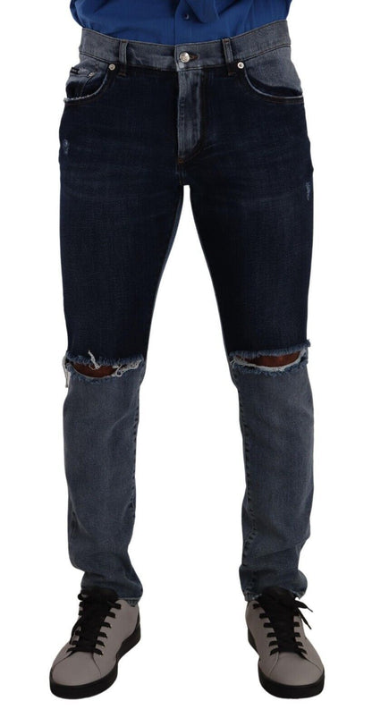 Dolce &amp; Gabbana Chic Slim Fit Denim déchiré