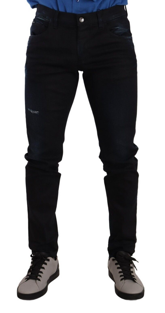 Jean slim élégant en denim bleu foncé Dolce &amp; Gabbana