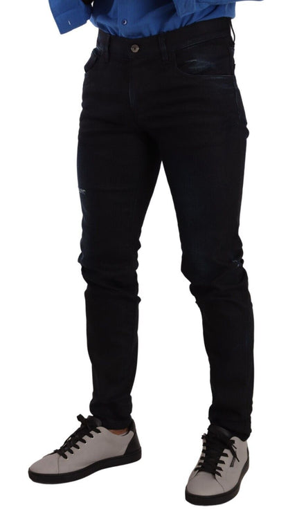Jean slim élégant en denim bleu foncé Dolce &amp; Gabbana