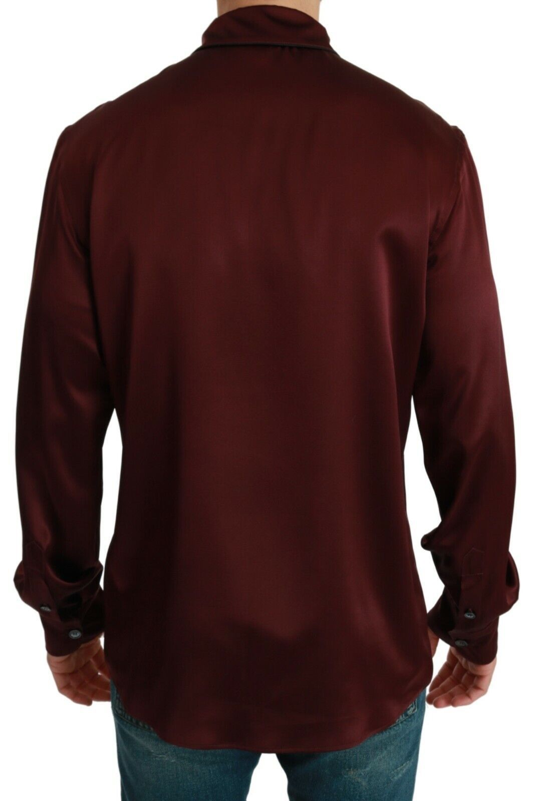 Chemise en soie bordeaux Dolce &amp; Gabbana inspirée du pyjama