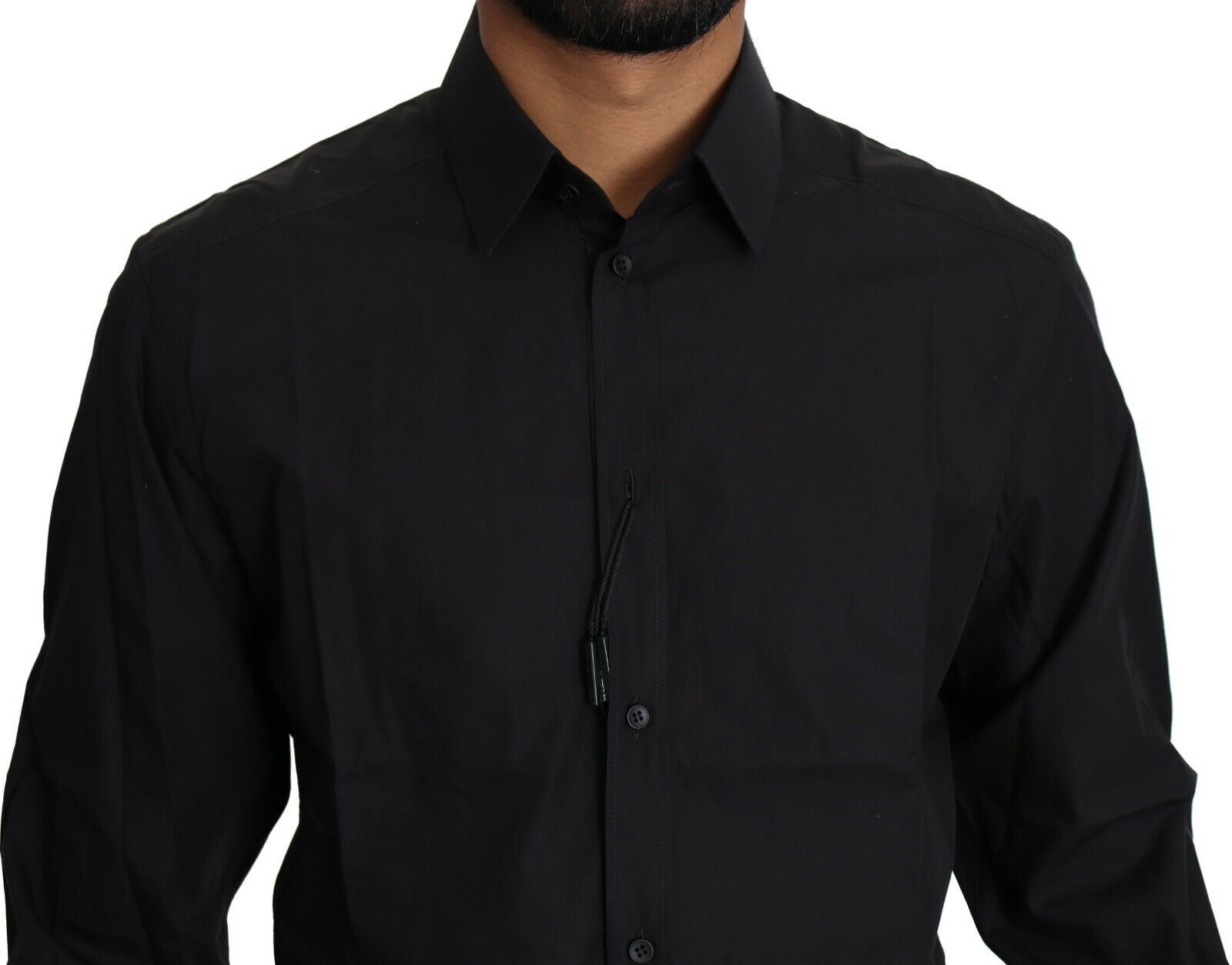 Dolce & Gabbana Black Cotton Formal Dress Men Top Shirt by Dolce & Gabbana