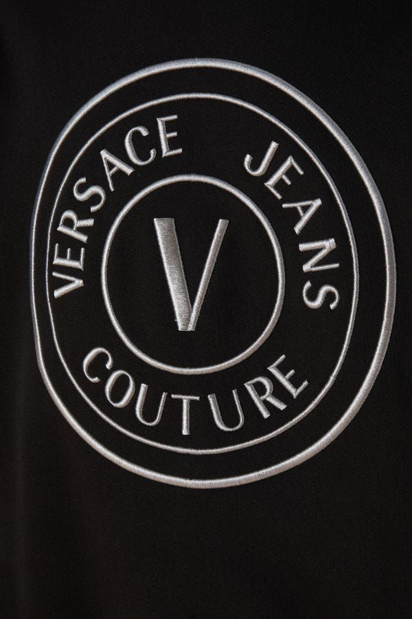 Versace Jeans Stunning Hooded Black Cotton Sweatshirt by Versace Jeans