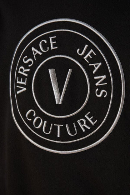 Versace Jeans Stunning Hooded Black Cotton Sweatshirt by Versace Jeans