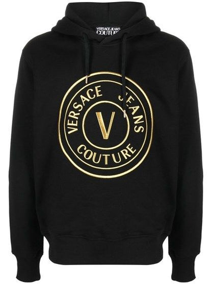 Versace Jeans Chic Black Hooded Sweatshirt by Versace Jeans