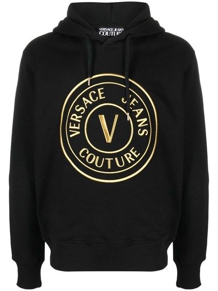 Versace Jeans Chic Black Hooded Sweatshirt by Versace Jeans