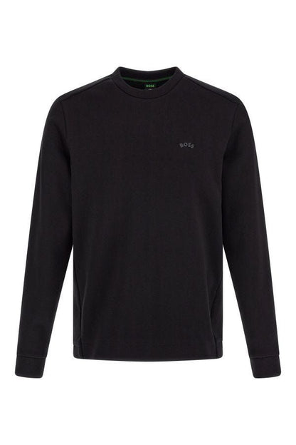 Hugo Boss Elegant Black Cotton Round Neck Sweatshirt by Hugo Boss
