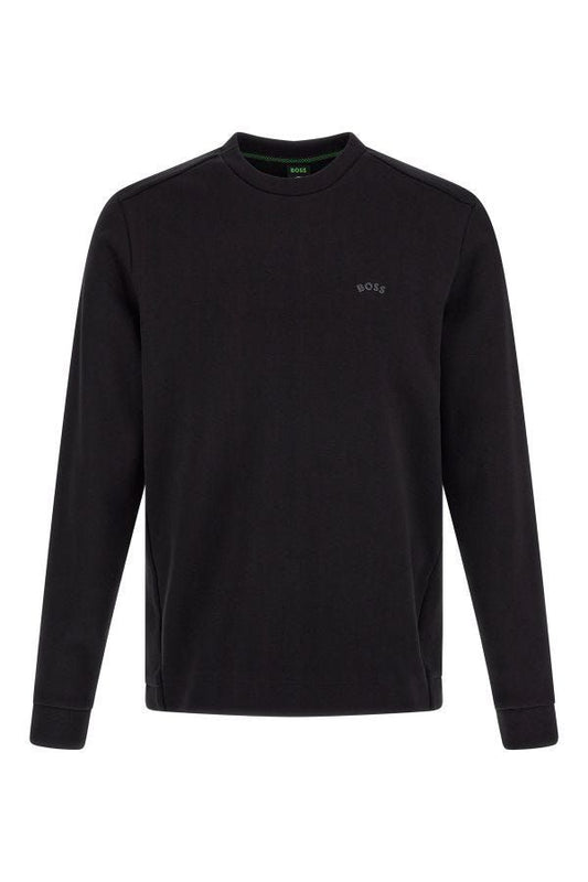 Hugo Boss Elegant Black Cotton Round Neck Sweatshirt by Hugo Boss