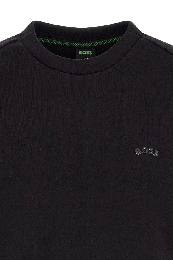 Hugo Boss Elegant Black Cotton Round Neck Sweatshirt by Hugo Boss