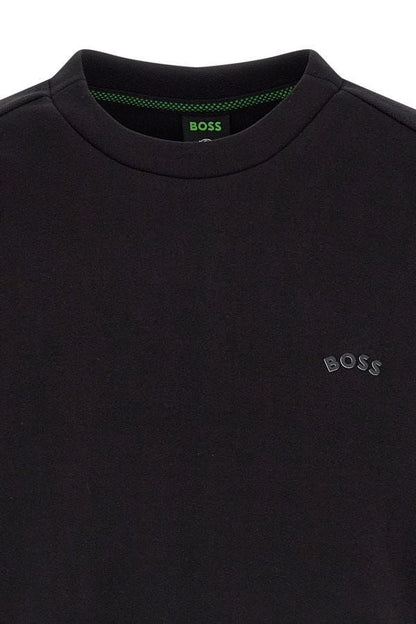 Hugo Boss Elegant Black Cotton Round Neck Sweatshirt by Hugo Boss