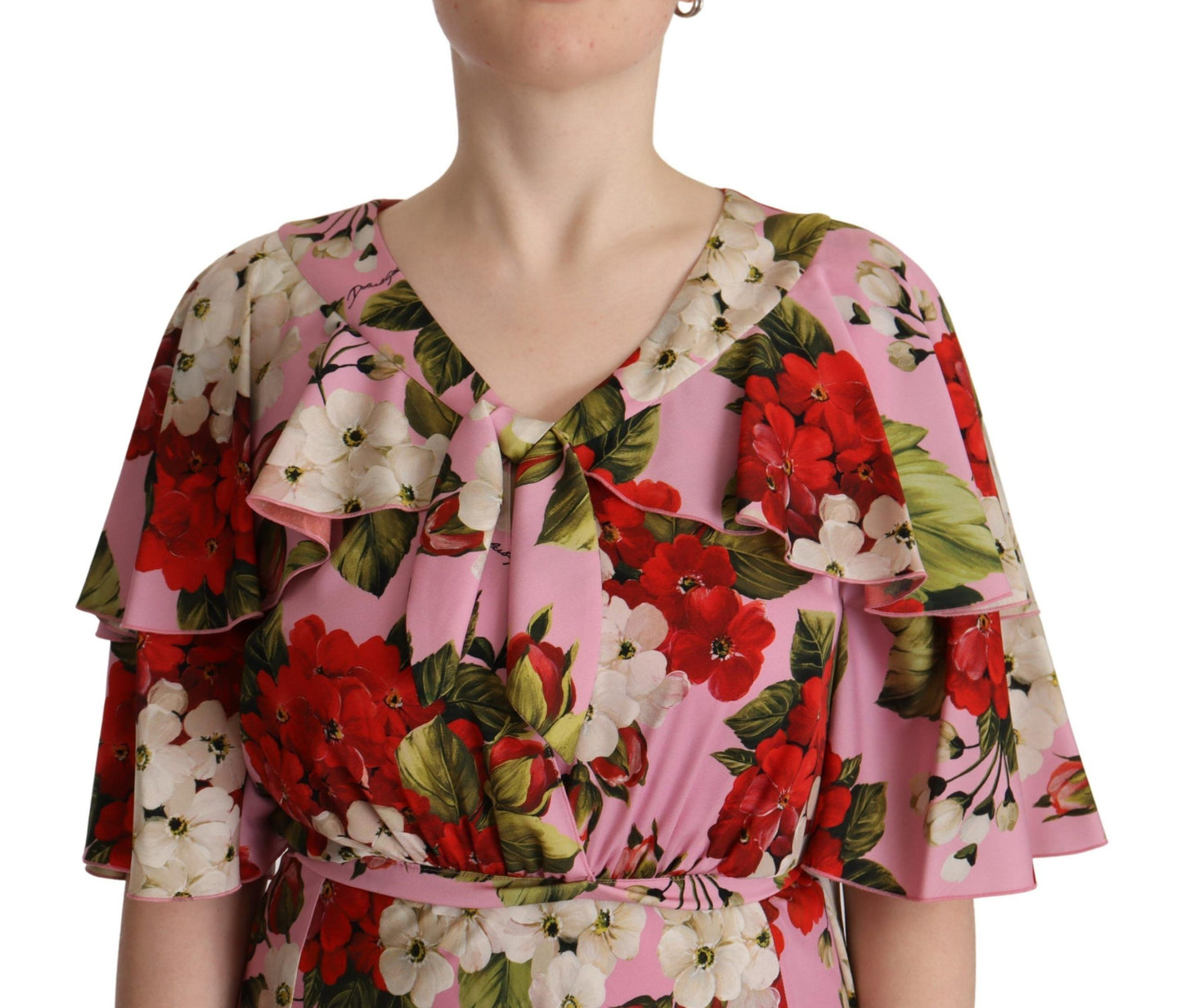 Dolce & Gabbana Pink Floral Silk Stretch Gown Maxi Dress by Dolce & Gabbana