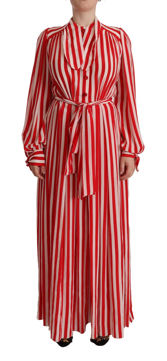Dolce & Gabbana White Red Silk A-Line Shift Gown Dress by Dolce & Gabbana
