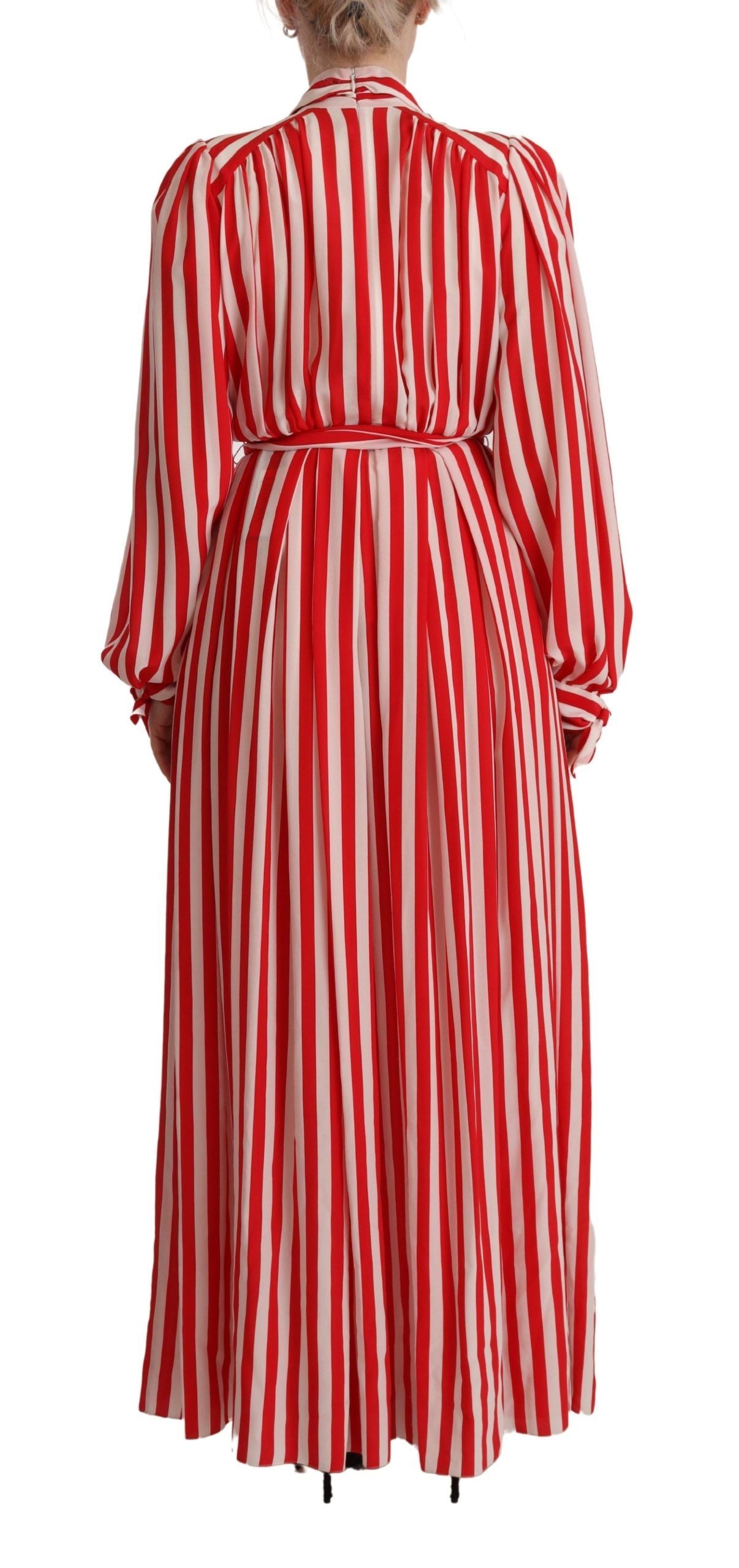 Dolce & Gabbana White Red Silk A-Line Shift Gown Dress by Dolce & Gabbana