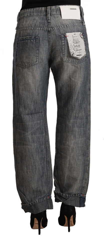Jean gris coupe droite en ramie-coton Eight Chic