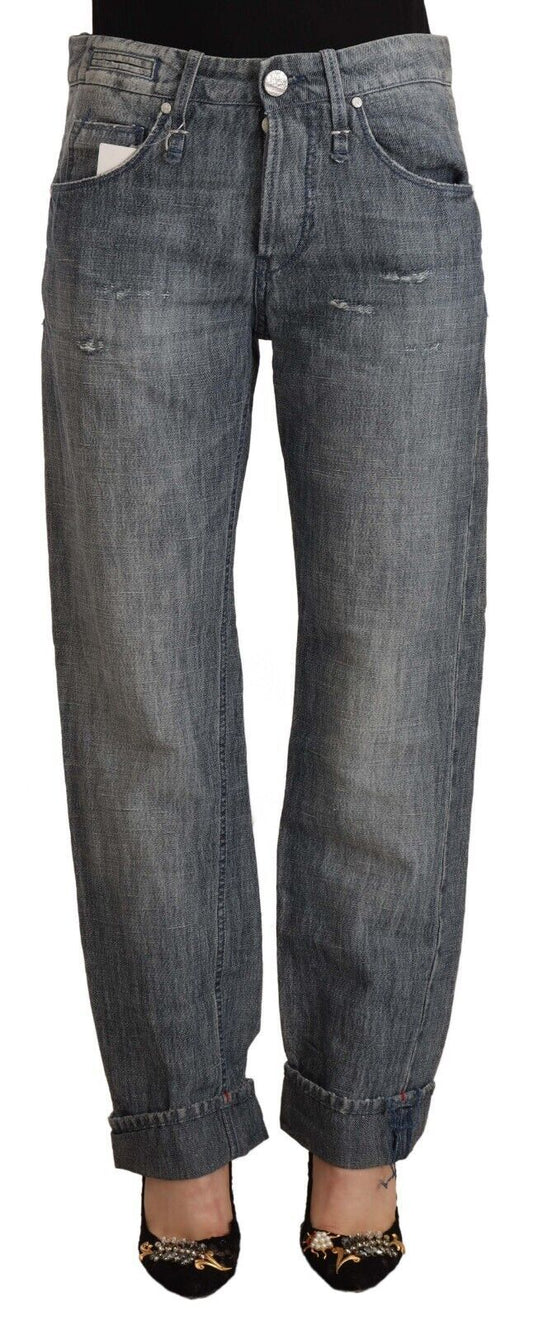 Jean coupe droite délavé gris Eight Chic