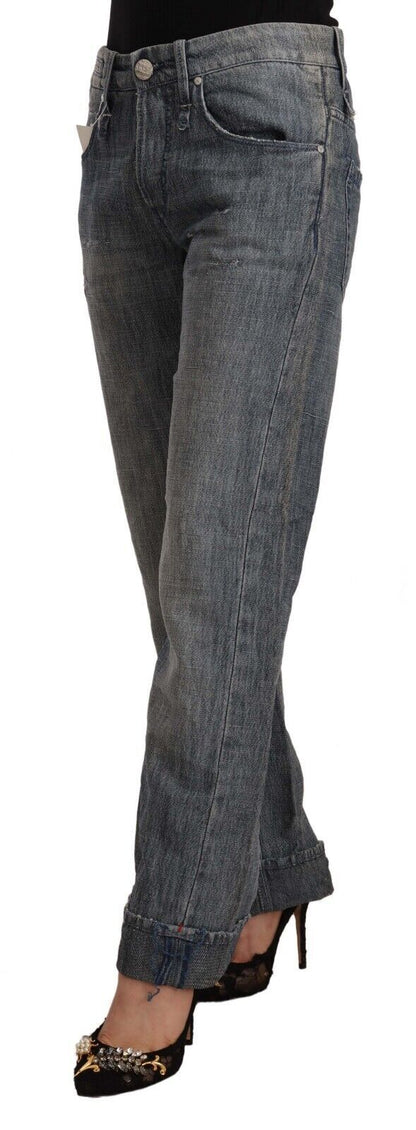 Jean coupe droite délavé gris Eight Chic