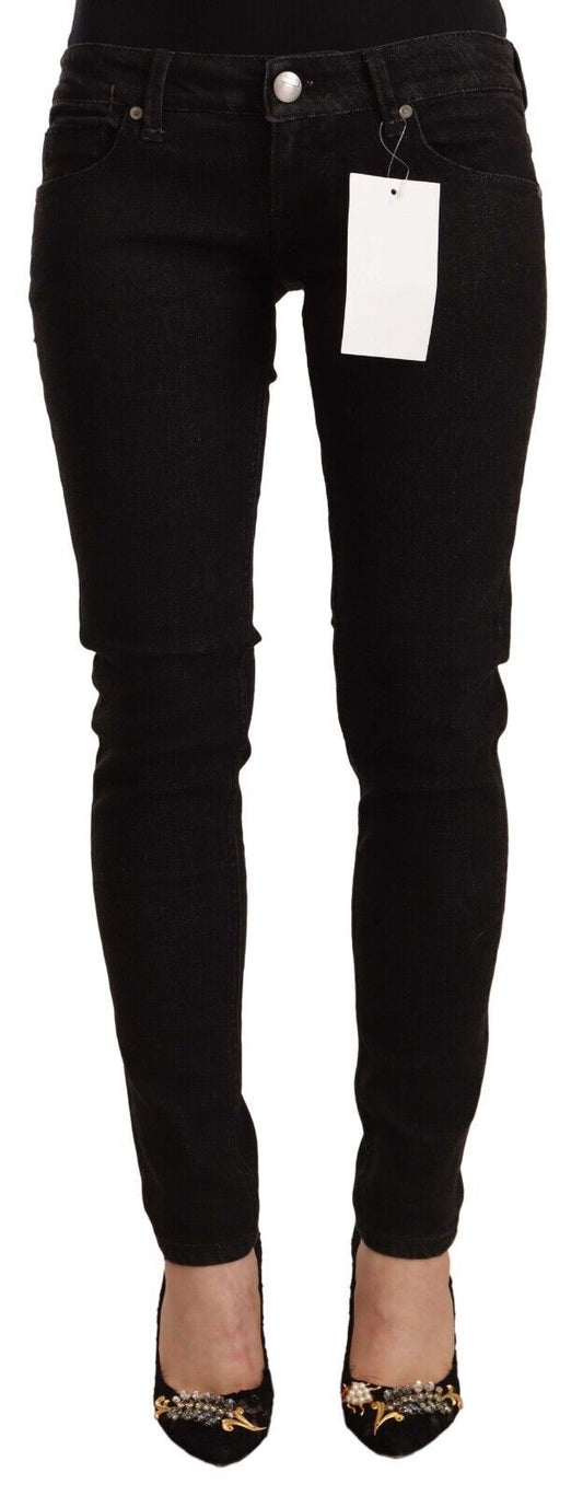 Huit jeans skinny taille basse noirs élégants