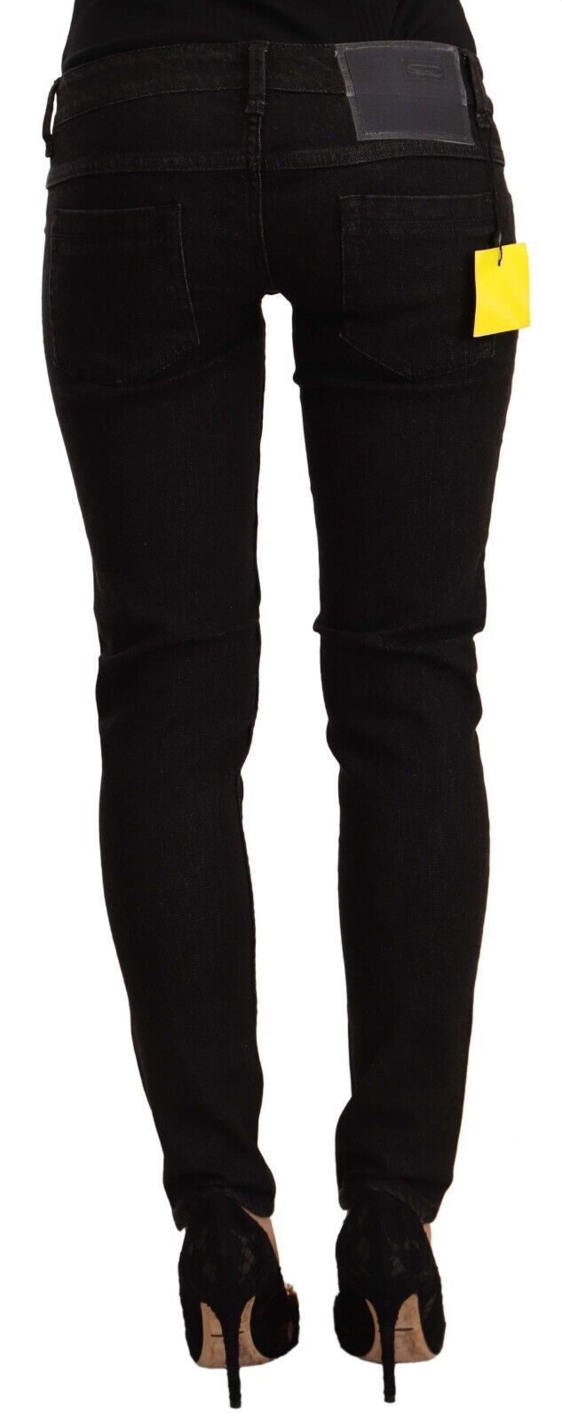 Huit jeans skinny taille basse noirs élégants