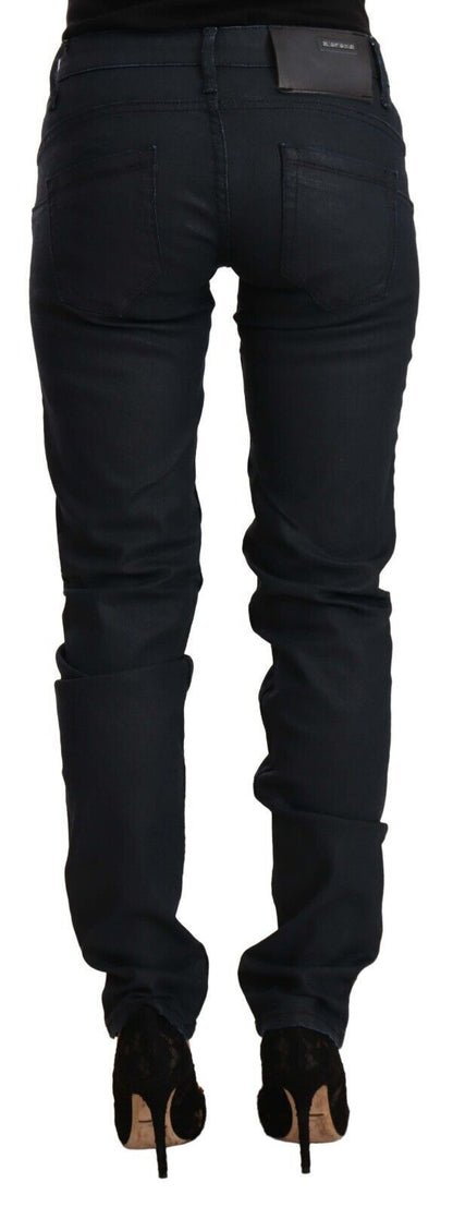 Acht Black Cotton Low Waist Slim Fit Denim Jeans by Acht