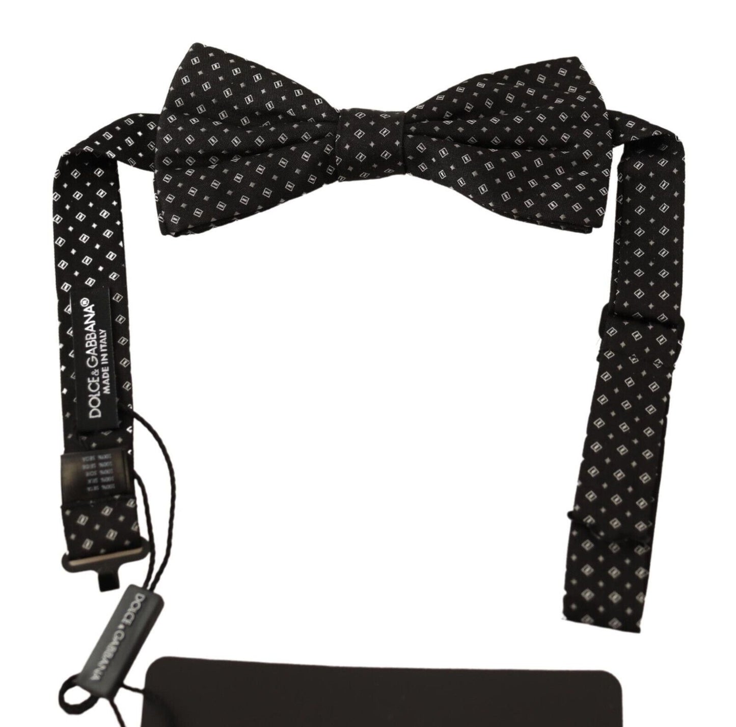 Dolce &amp; Gabbana Black 100% Silk Adjustable Neck Papillon Tie
