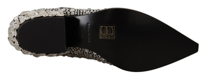 Bottes en daim noir ornées de cristaux Dolce &amp; Gabbana