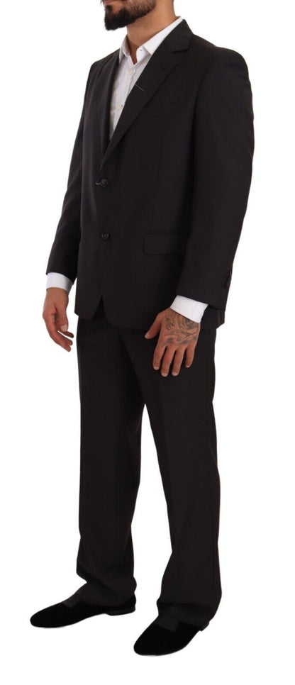 Costume deux pièces gris élégant pour homme Domenico Tagliente avec revers crantés