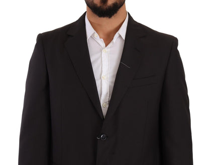 Costume deux pièces gris élégant pour homme Domenico Tagliente avec revers crantés
