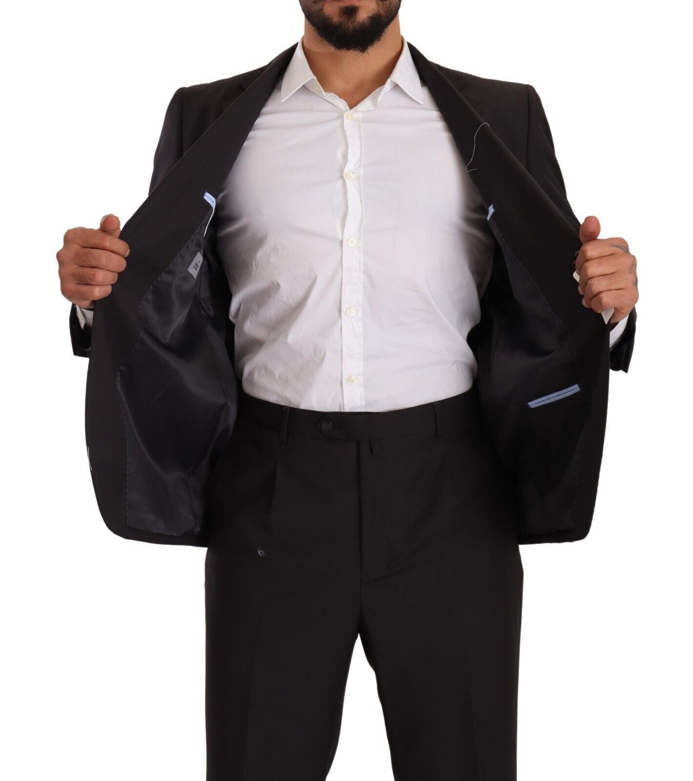 Costume deux pièces gris élégant pour homme Domenico Tagliente avec revers crantés