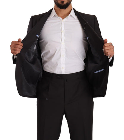 Costume deux pièces gris élégant pour homme Domenico Tagliente avec revers crantés
