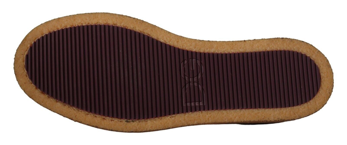 Mocassins élégants en daim et crocodile Dolce &amp; Gabbana marron