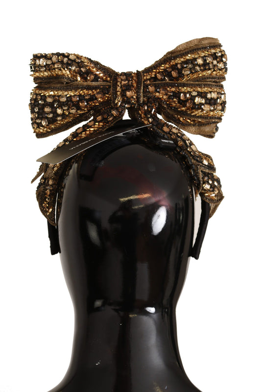 Dolce &amp; Gabbana Élégant diadème en soie orné d'or