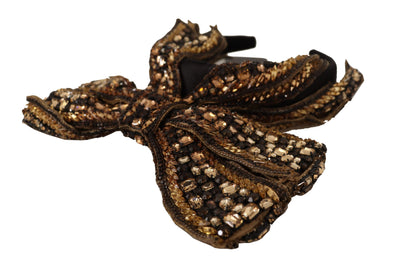 Dolce &amp; Gabbana Élégant diadème en soie orné d'or