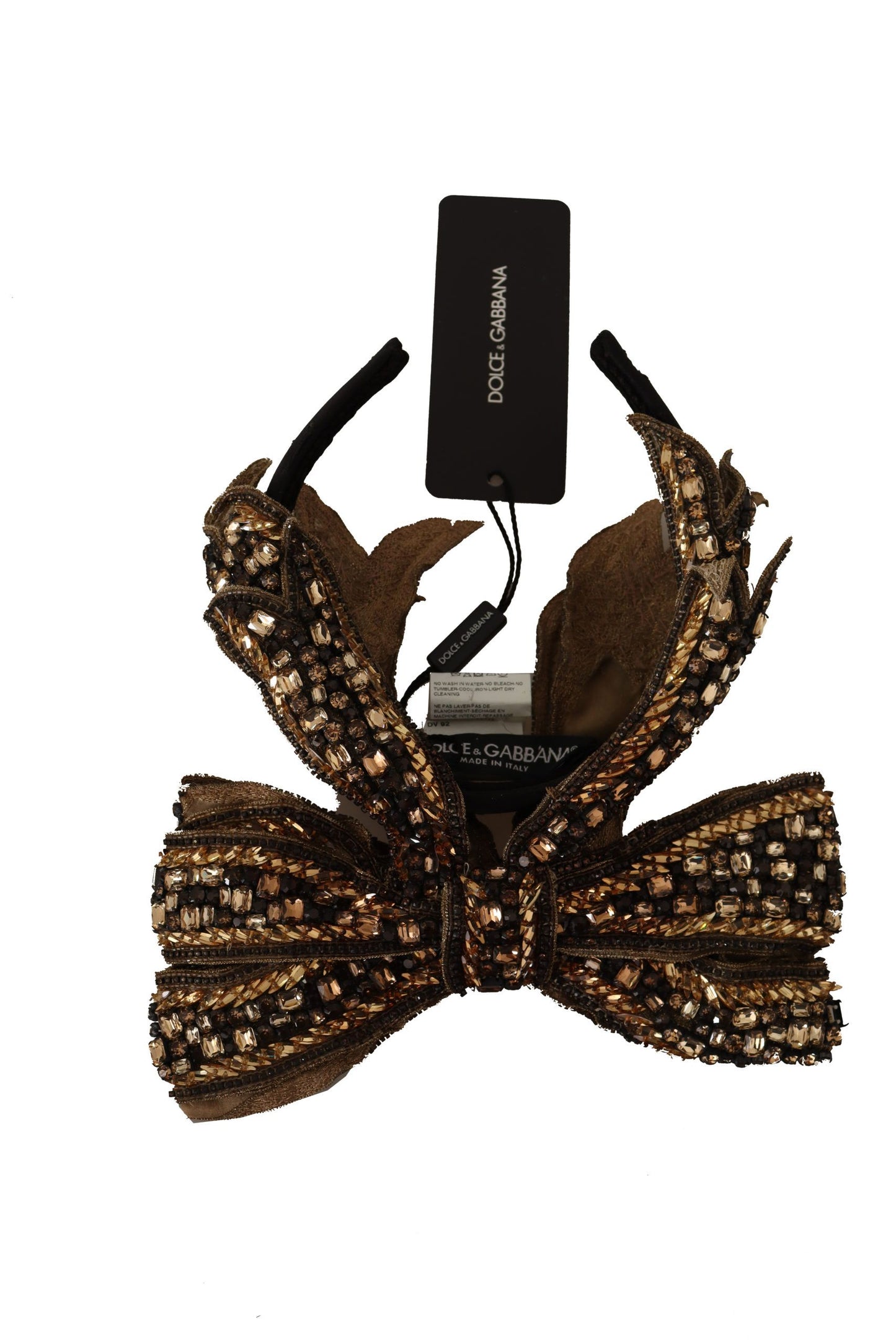Dolce &amp; Gabbana Élégant diadème en soie orné d'or