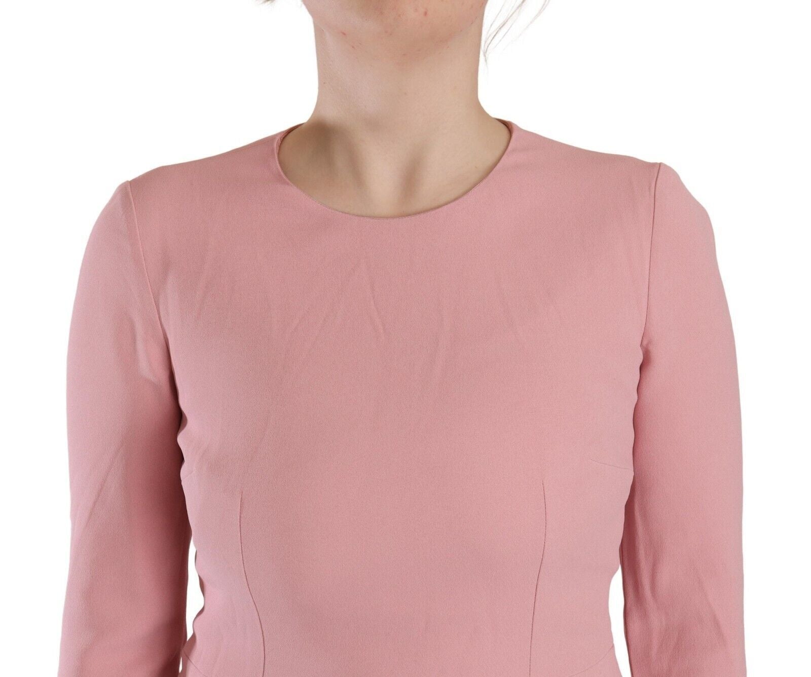 Dolce & Gabbana Pink 3/4 Sleeves Viscose Blend A-line Dress by Dolce & Gabbana