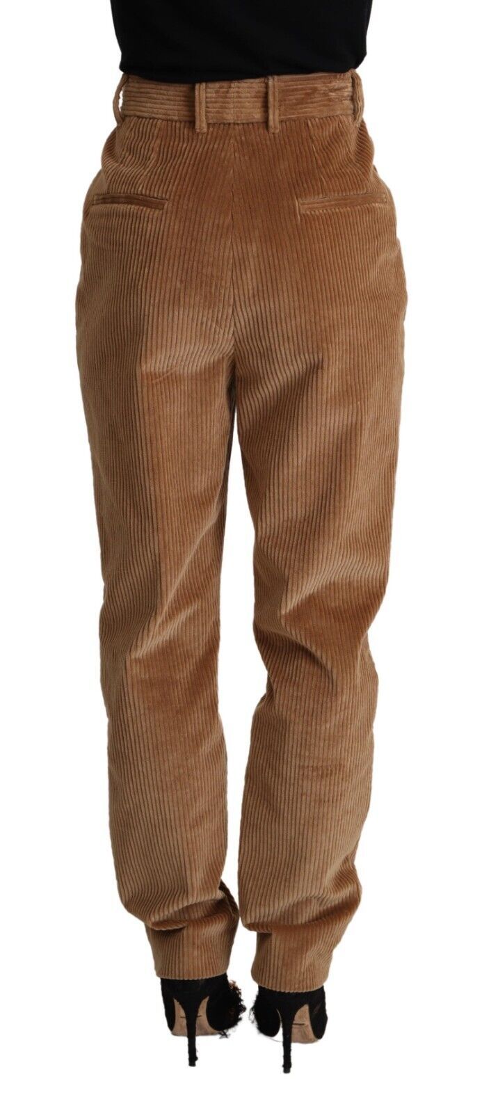 Dolce & Gabbana Brown Cotton Corduroy High Waist Skinny Pants by Dolce & Gabbana