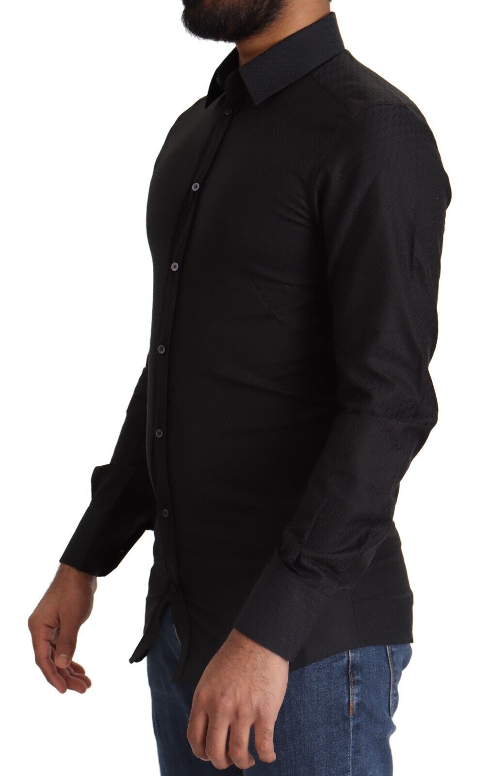 Dolce & Gabbana Black GOLD Cotton Slim Dress Formal Shirt by Dolce & Gabbana