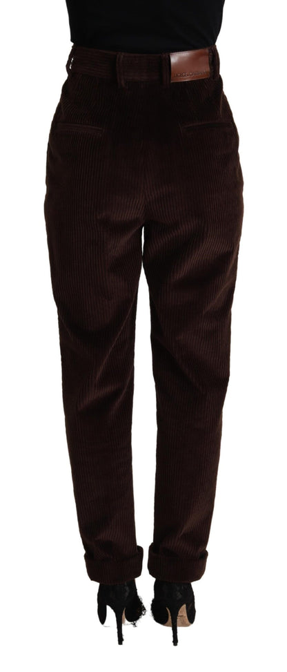 Dolce & Gabbana Bordeaux Corduroy Cotton Trouser Tapered Pants by Dolce & Gabbana
