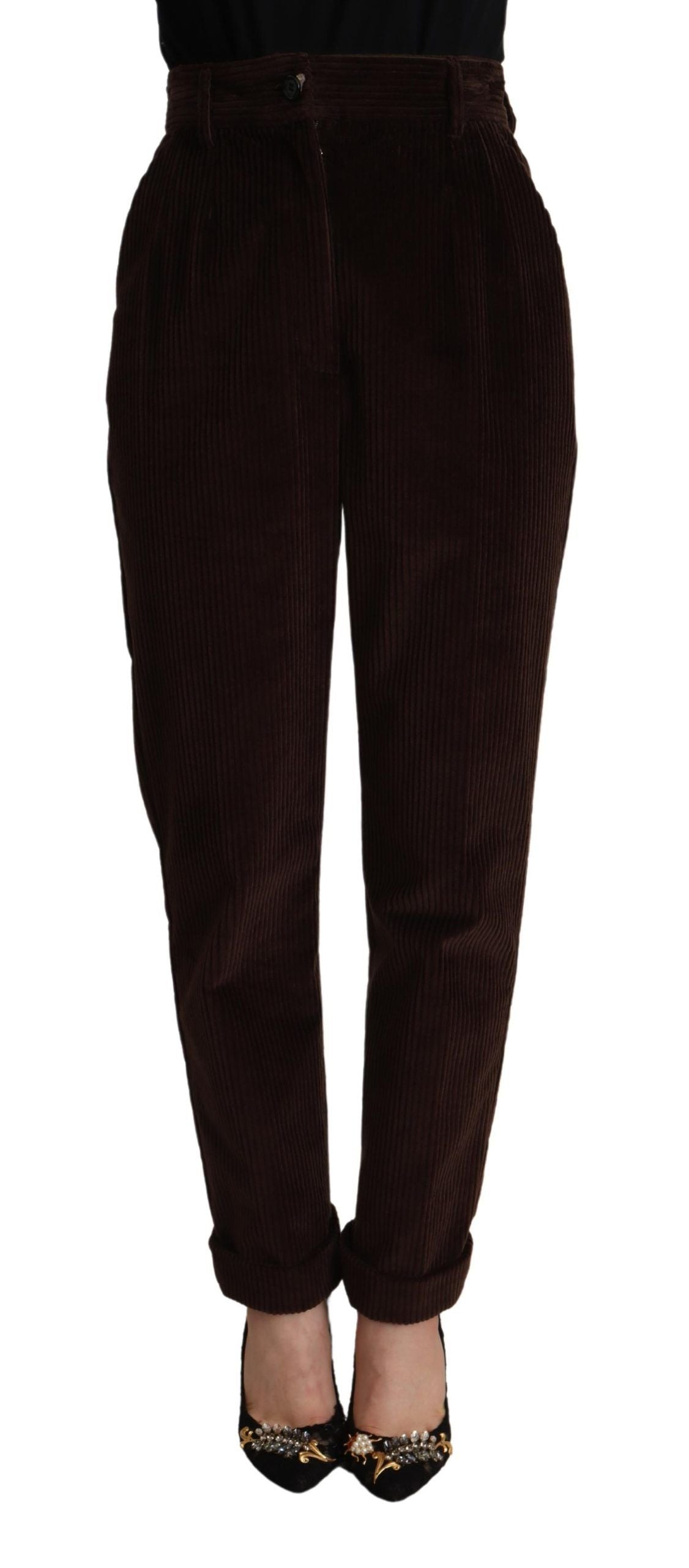 Dolce & Gabbana Bordeaux Corduroy Cotton Trouser Tapered Pants by Dolce & Gabbana