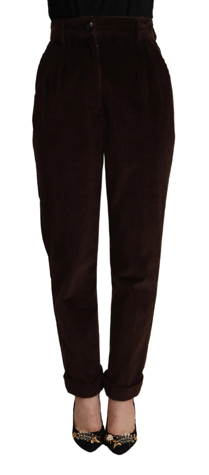 Dolce & Gabbana Bordeaux Corduroy Cotton Trouser Tapered Pants by Dolce & Gabbana