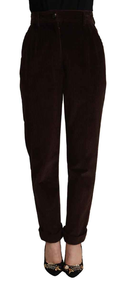 Dolce & Gabbana Bordeaux Corduroy Cotton Trouser Tapered Pants by Dolce & Gabbana