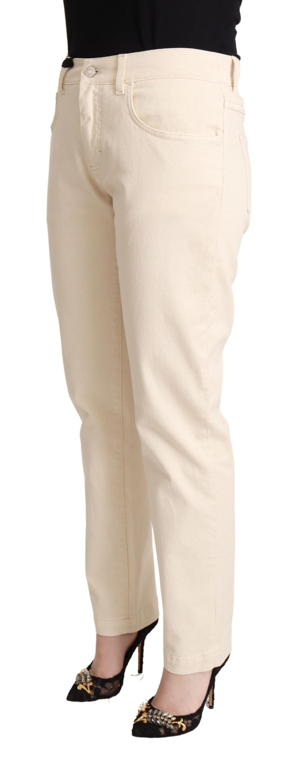 Dolce & Gabbana White Cotton Skinny Denim Women Jeans Pants by Dolce & Gabbana