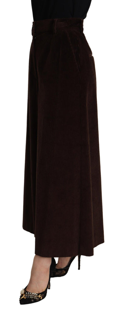 Dolce & Gabbana Bordeaux Corduroy Cotton Trouser Wide Leg Pants by Dolce & Gabbana