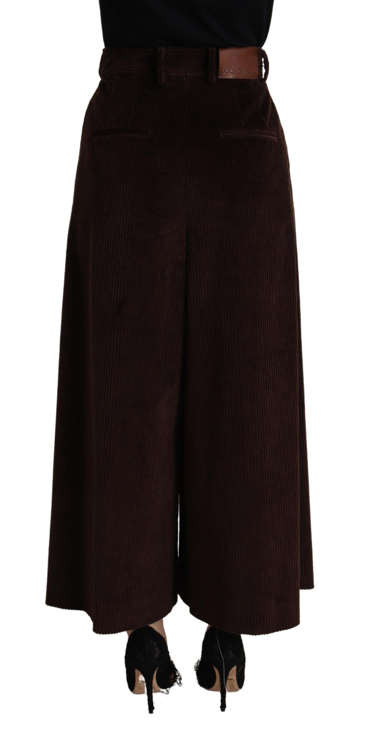 Dolce & Gabbana Bordeaux Corduroy Cotton Trouser Wide Leg Pants by Dolce & Gabbana
