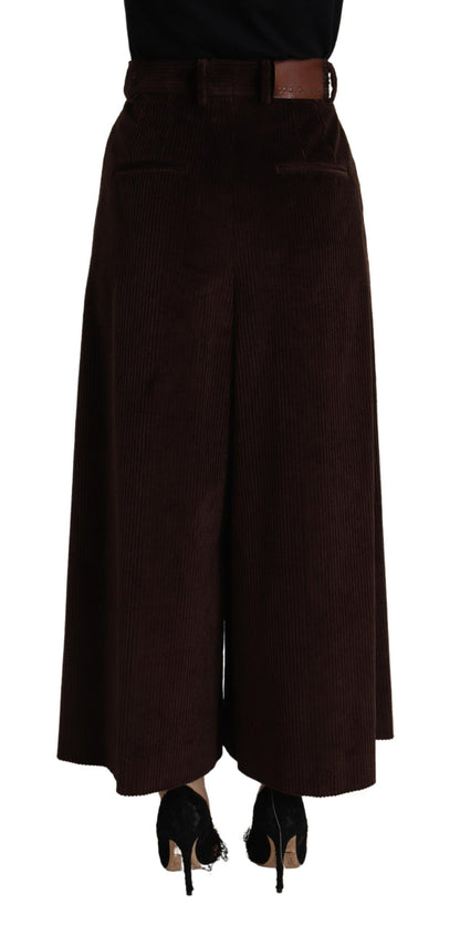 Dolce & Gabbana Bordeaux Corduroy Cotton Trouser Wide Leg Pants by Dolce & Gabbana