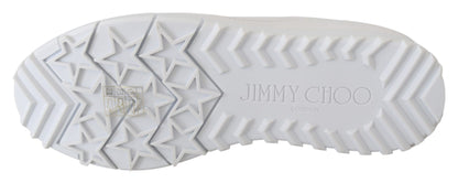 Jimmy Choo Elegant White Leather Sneakers by Jimmy Choo