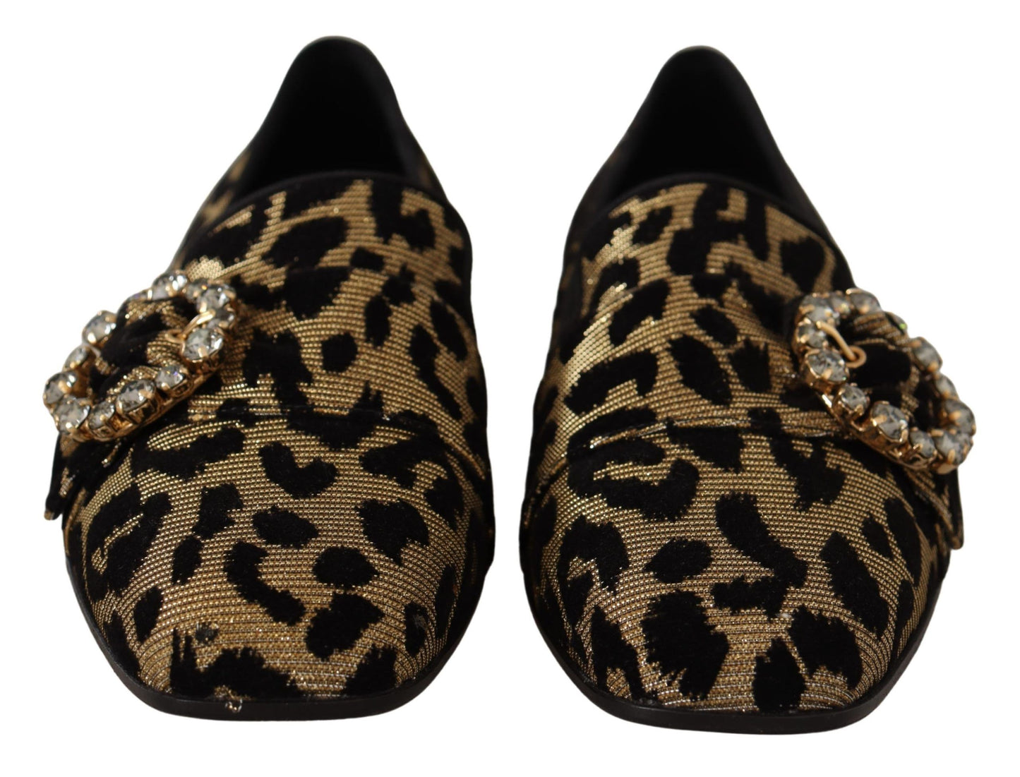 Mocassins élégants Dolce &amp; Gabbana à cristaux et léopard
